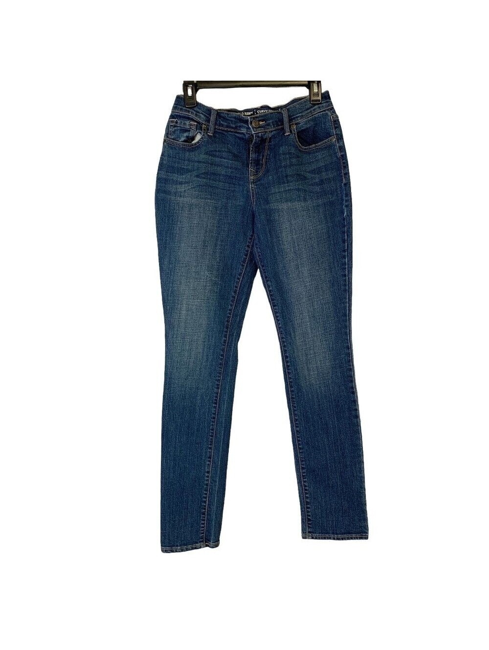 Old Navy Curvy Profile Straight Leg Jeans Lakeshore Blue Mid-Rise Denim Size 4